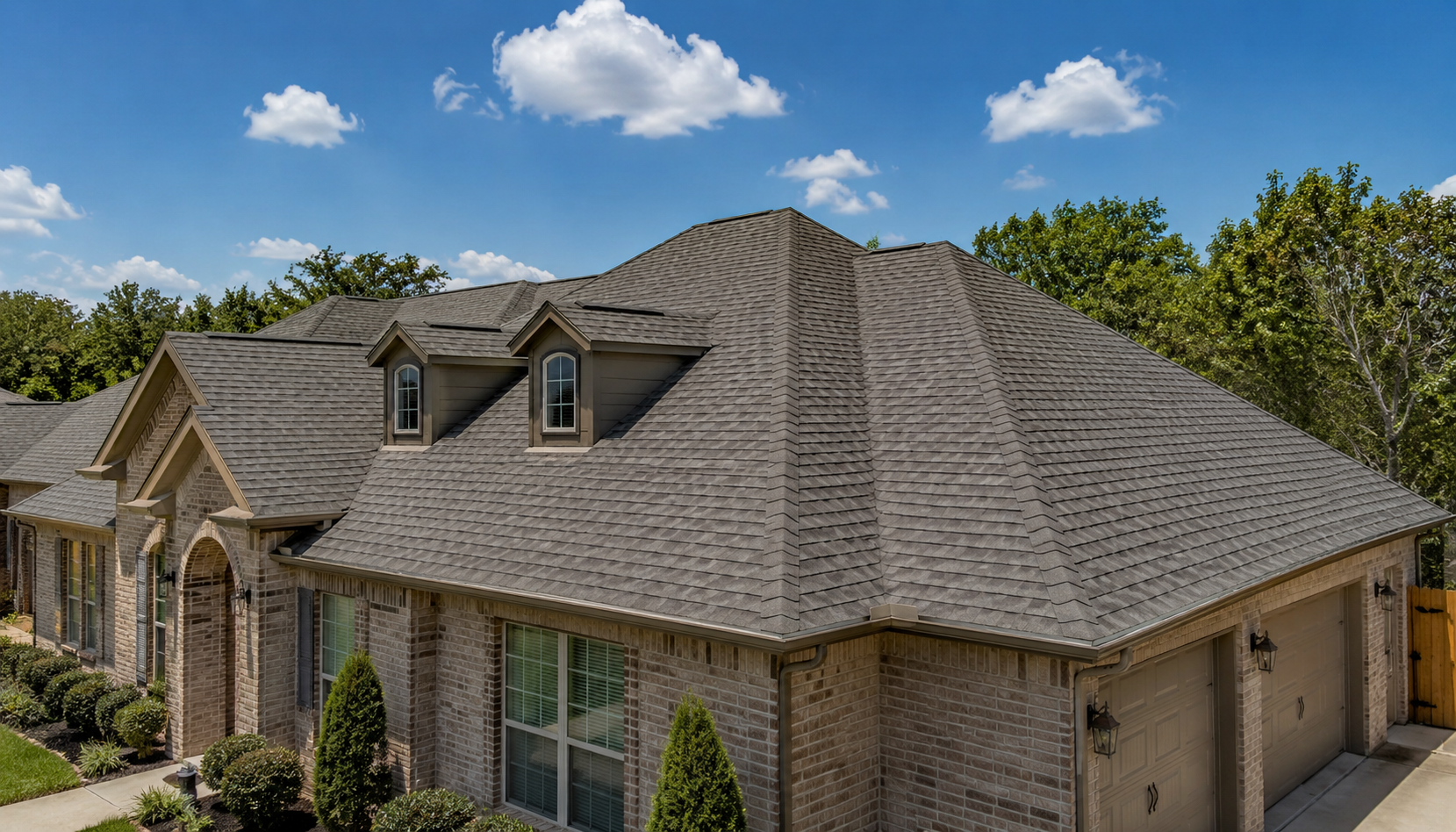 Completed reroof with architectural shingles